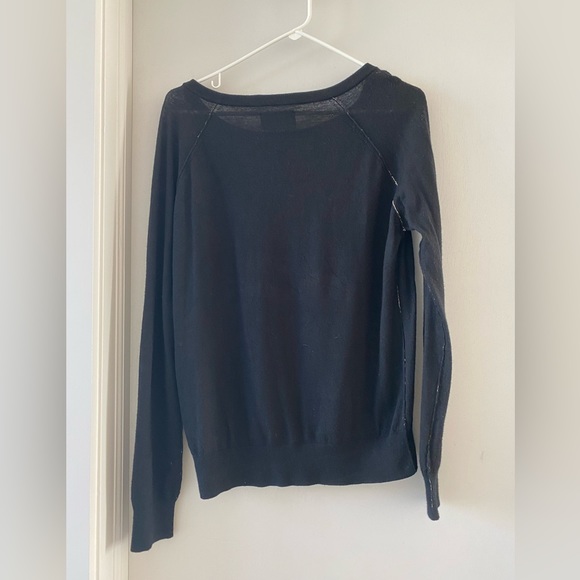 Zadig & Voltaire Size L black sweater with gold thread trim - Picture 2 of 5